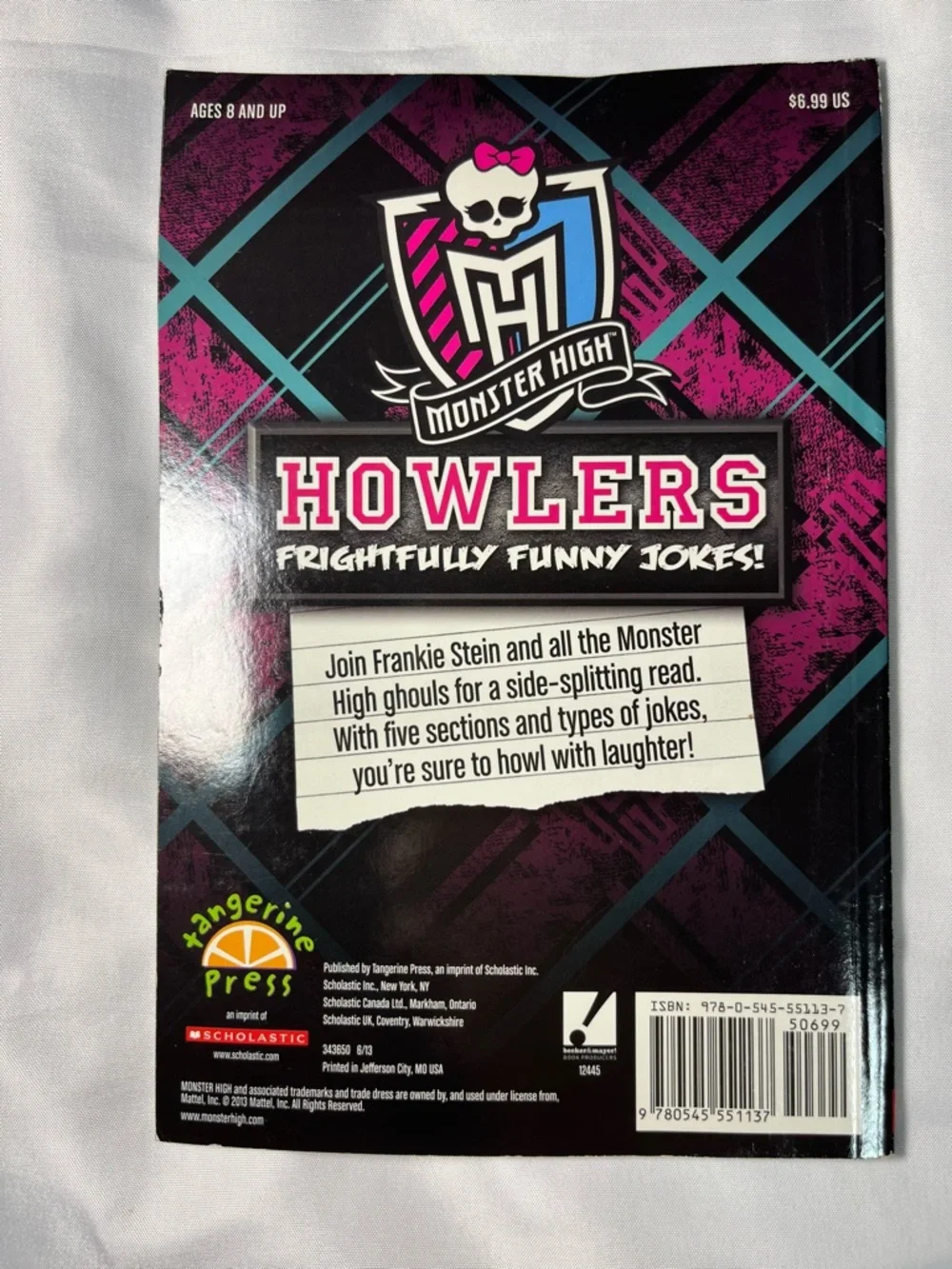 Monster High Howlers‎ Frightfully Funny Jokes Book 2013 Scholastic PB